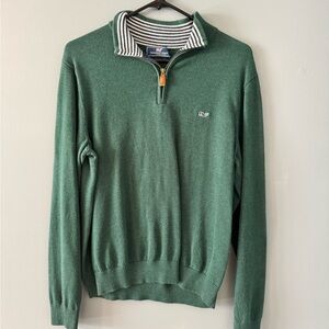 Vineyard Vines Forest Green Zip-Up Sweater